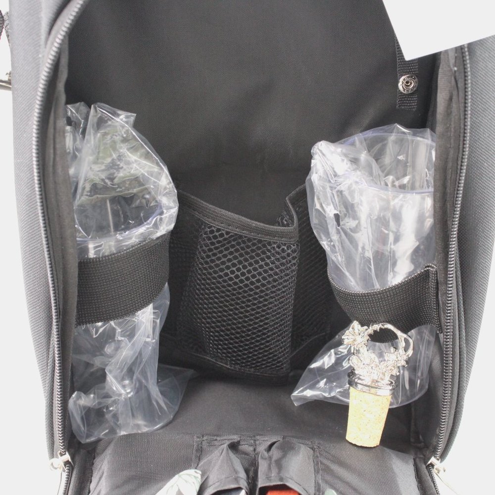 Picnic On The Go Insulted Black Tote Bag 2Person - Picture 5 of 10